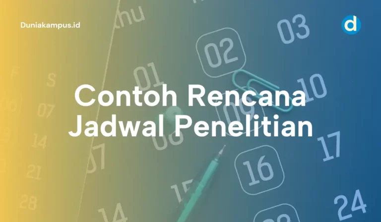 Rencana Jadwal Penelitian