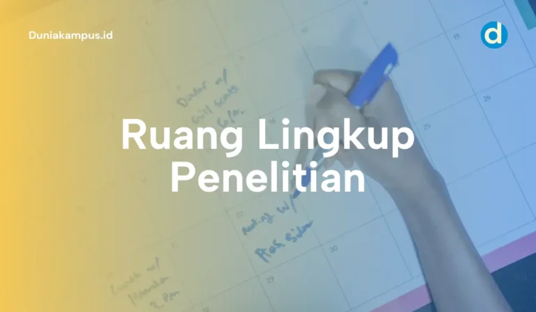 Ruang Lingkup Penelitian