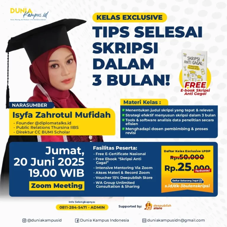 Kelas Tips Dapat Judul Skripsi dan Selesai Skripsi Dalam 3 Bulan