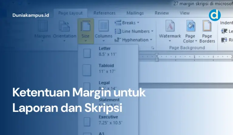 Ketentuan Margin untuk Laporan dan Skripsi