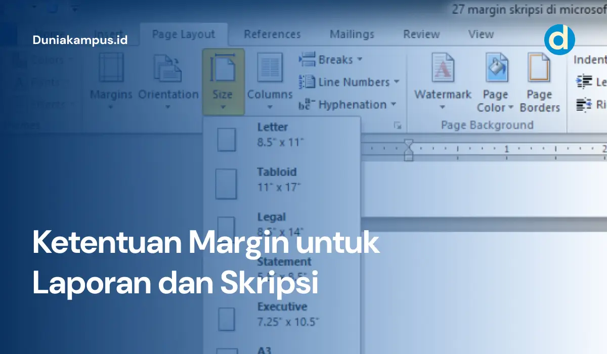 Ketentuan Margin untuk Laporan dan Skripsi