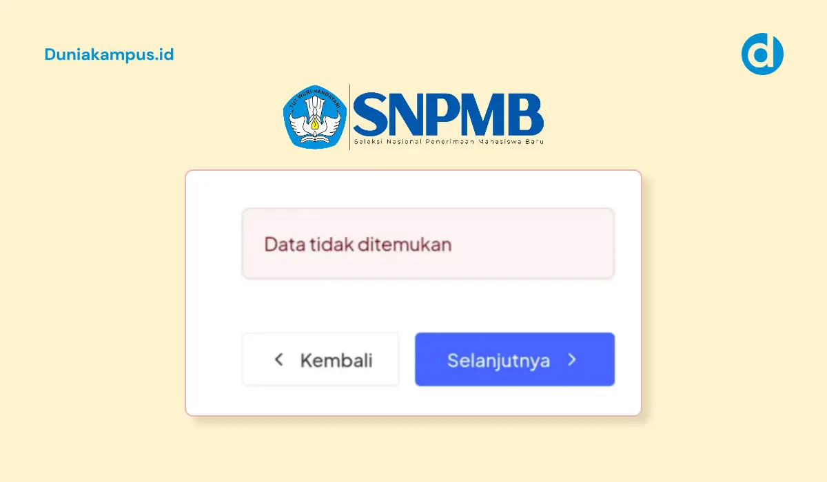 Data tidak ditemukan SNPMB