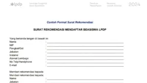 Format Surat Rekomendasi LPDP