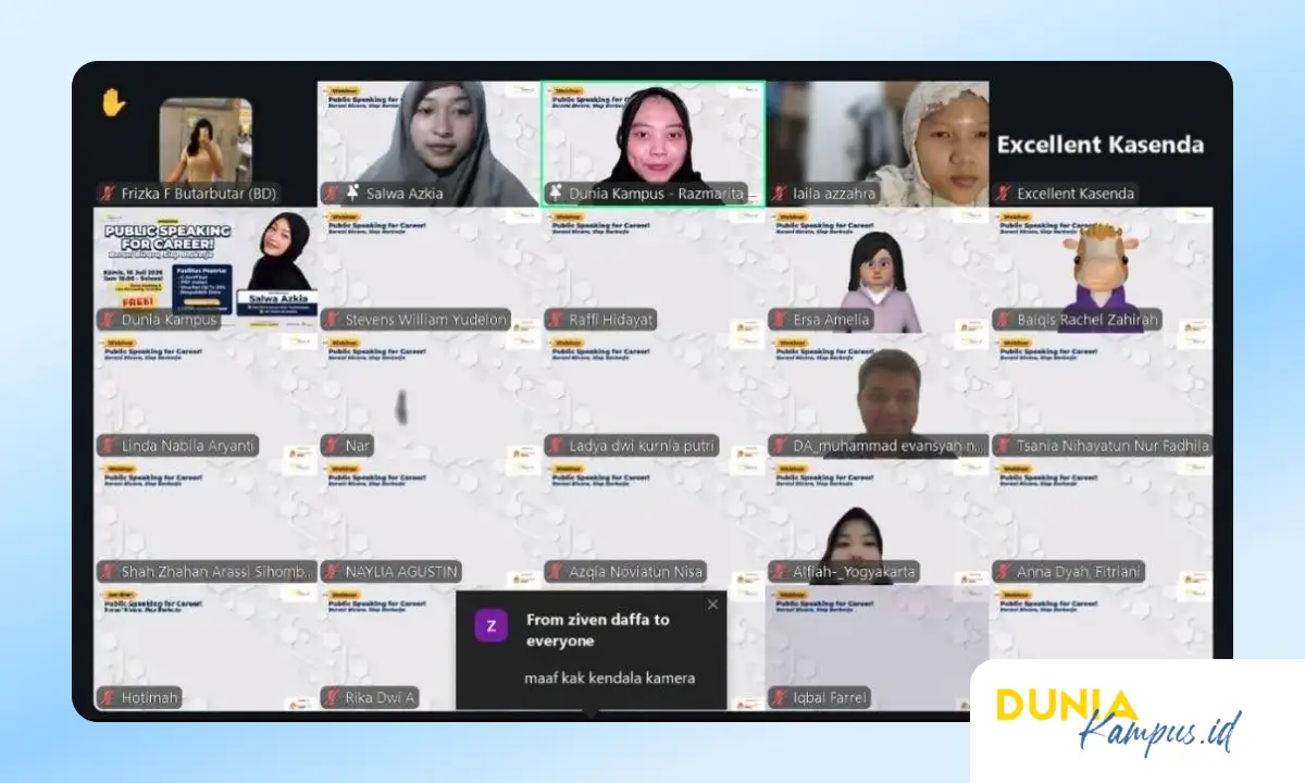 DuniaKampus.ID Gelar Webinar Public Speaking untuk Asah Soft Skill Komunikasi Mahasiswa