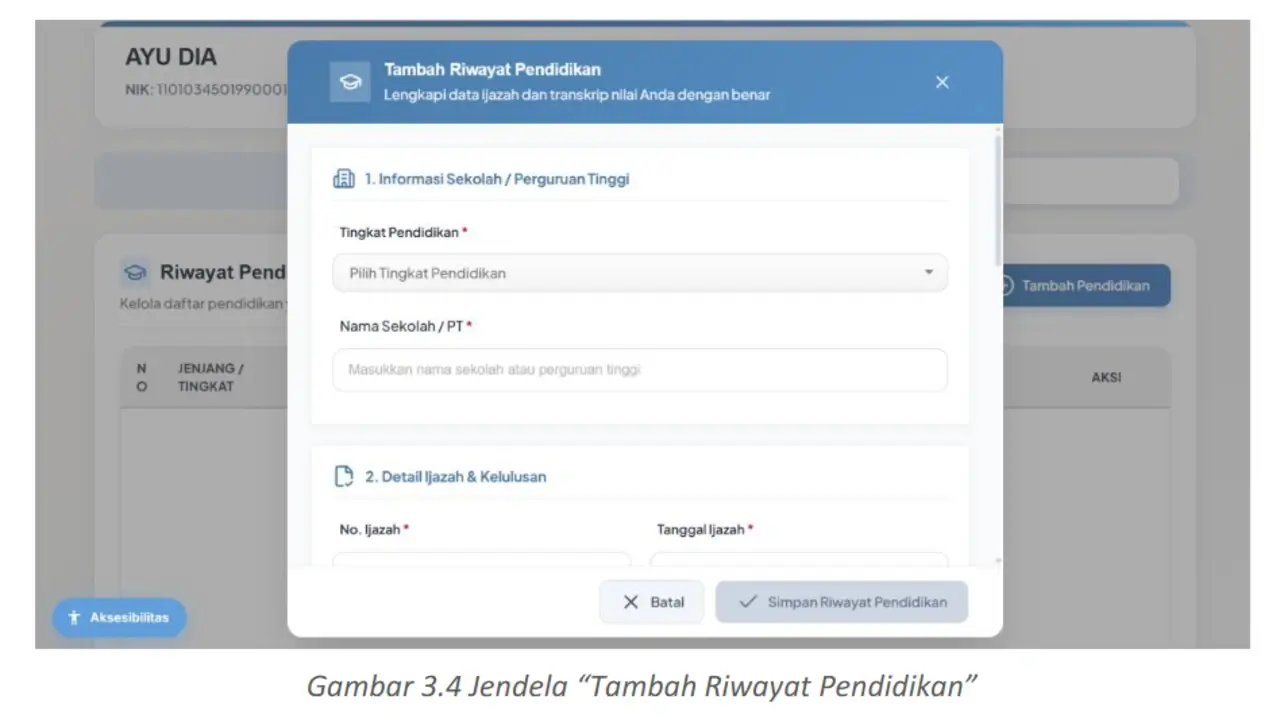 Cara Mengisi Riwayat Pendidikan SSCASN Sekolah Kedinasan 2026
